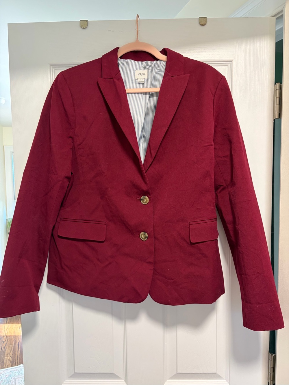 J. Crew Women's Wine Red Two-Button Blazer